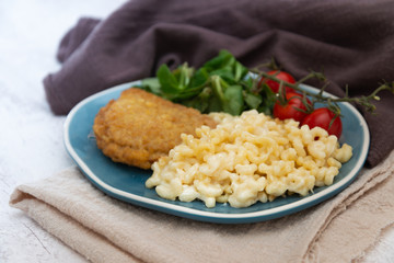 Turkey Blue Cord Coquillettes with Cheese
