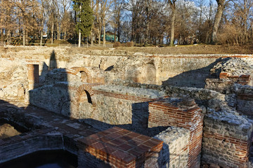 Sunset view of The ancient Thermal Baths of Diocletianopolis, town of Hisarya, Plovdiv Region, Bulgaria