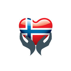 Norway flag, vector illustration on a white background