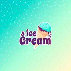 Vector logo ice cream in gentle tones.