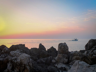 Sunset in sicilian sity Cefalu
