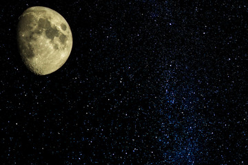 moon in the starry sky