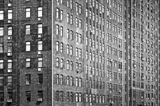 Fototapeta Stare cegły buduje fasadę, Manhattan, Miasto Nowy Jork, usa