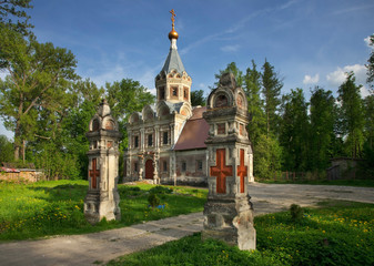 Church of Holy Martyr Queen Alexandra of Khrapovitsky manor at Murotsevo village near Sudogda. Russia