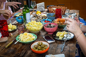 table, easter, holiday, egg, celebration, family, close up