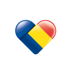 Romania flag, vector illustration on a white background