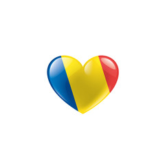 Romania flag, vector illustration on a white background