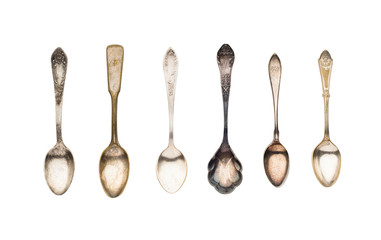 Vintage Tea Spoons isolated on a white background