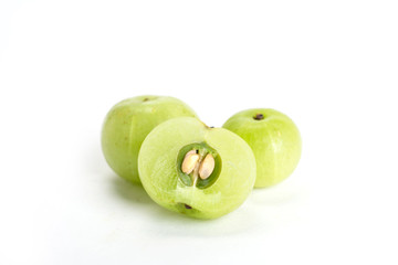 Yugan fruit on white background