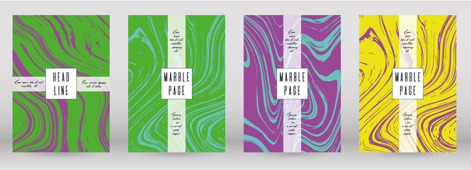 Modern Marble Cover Design for your Business with Abstract Lines. Futuristic Poster, Flyer, Layout with Liquid Pattern for Branding, Identity, Annual Report. Vector minimalistic brochure. Luxury.