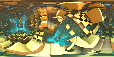 360 degree labyrinth, abstract maze background panorama, equirectangular projection, environment map