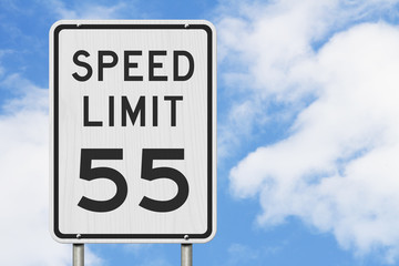 US 55 mph Speed Limit sign - obrazy, fototapety, plakaty