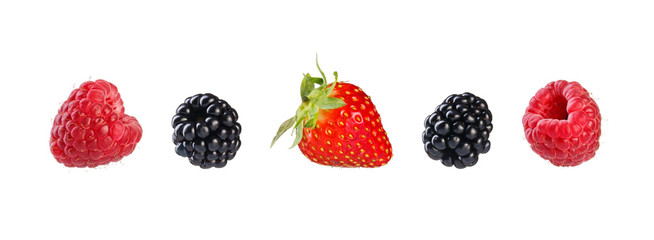 Collection of mixed berries.