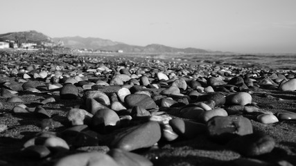 Seaside Pebbles in BW Terracina Italy