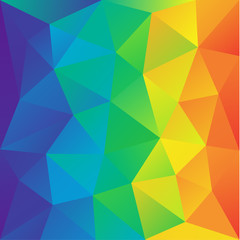 irregular polygon background with a triangular pattern in full rainbow spectrum colors. Vector illustration, great design element for brochure, banner, cover, booklet, flyer, web, UI, card, poster