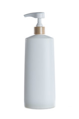 White plastic bottle with pump cap,Mock-up for product package branding