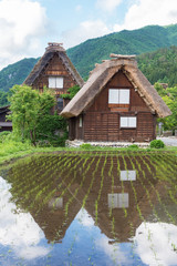 Fototapeta na wymiar Historic Village of Shirakawa-go in Japan in Springtime