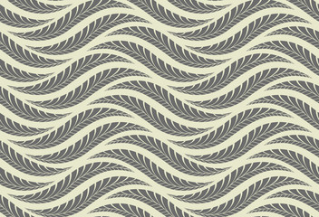 The geometric pattern with wavy lines. Seamless vector background. Grey texture. Simple lattice graphic design