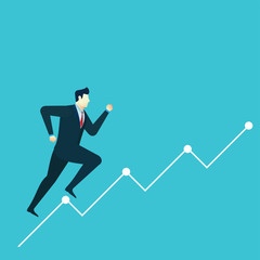 Fototapeta na wymiar business man concept illustration jump finance chart