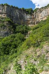 Landscape with Waterfall Skaklya near villages of Zasele and Bov at Vazov trail, Balkan Mountains, Bulgaria