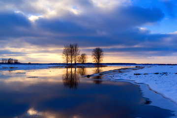 Zima na Podlasiu, rzeka Nareśl