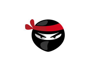 Ninja head with angry face