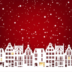paper silhouette of the city, Christmas