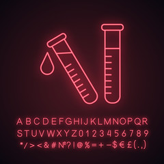Laboratory test neon light icon