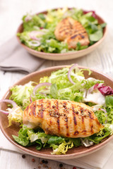 grilled chicken and salad