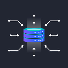 Vector image of a data center host information