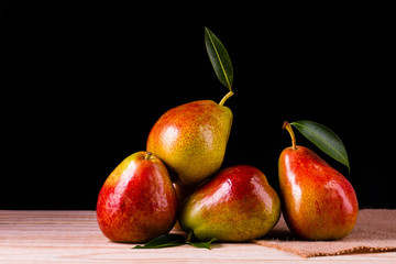 Sweet pears in the basket