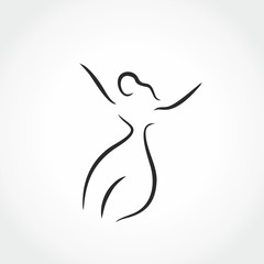 woman shape line illustration vector icon