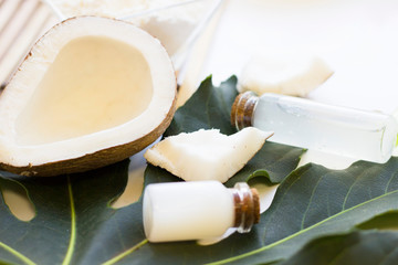 Fototapeta na wymiar Coconut spa wellness natural skin care concept
