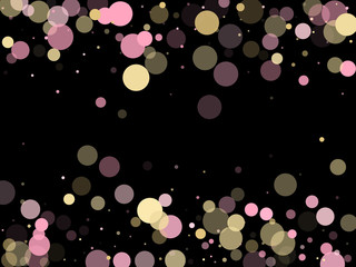 Pink gold confetti circle decoration for Valentine