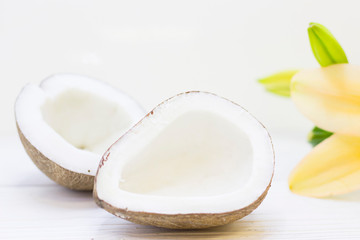 Coconut spa wellness natural skin care concept