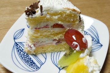 クリームたっぷりのケーキ
