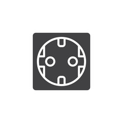 Power socket vector icon. filled flat sign for mobile concept and web design. Electrical Outlet simple solid icon. Symbol, logo illustration. Pixel perfect vector graphics