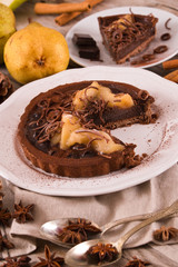 Pear and Chocolate Tart.