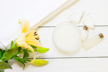 Coconut spa wellness natural skin care concept