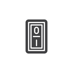 Power on switch button vector icon. filled flat sign for mobile concept and web design. Electric switch simple solid icon. Symbol, logo illustration. Pixel perfect vector graphics