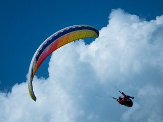 colorful paragliders in the sky_2