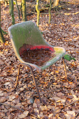 Old chair in the forest