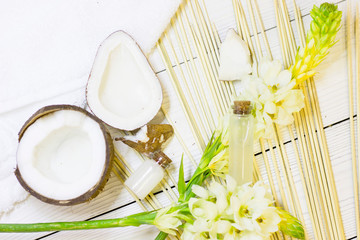 Coconut spa wellness natural skin care concept
