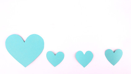 Heart shape on Valentines Day and white background.