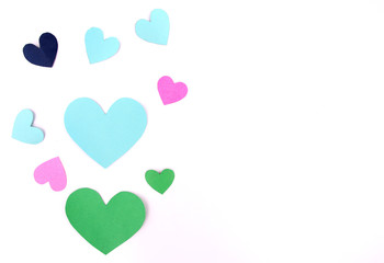 Heart shape on Valentines Day and white background.
