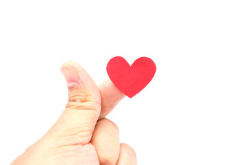 Fototapeta premium Heart shape on Valentines Day and white background.