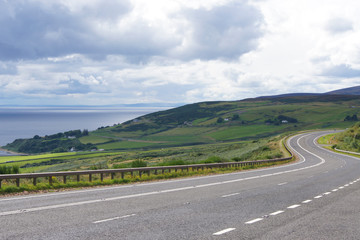 Winding road in the Scottish Highlands