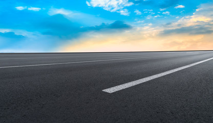 Air highway asphalt road and beautiful sky scenery