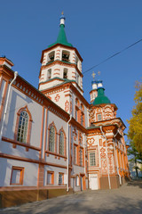 Holy Cross Cathedral and blue sky day time in Irkutsk Russia