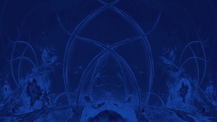 Futuristische Grafik - geschwungene Fasern - Nachtblau © lavillia